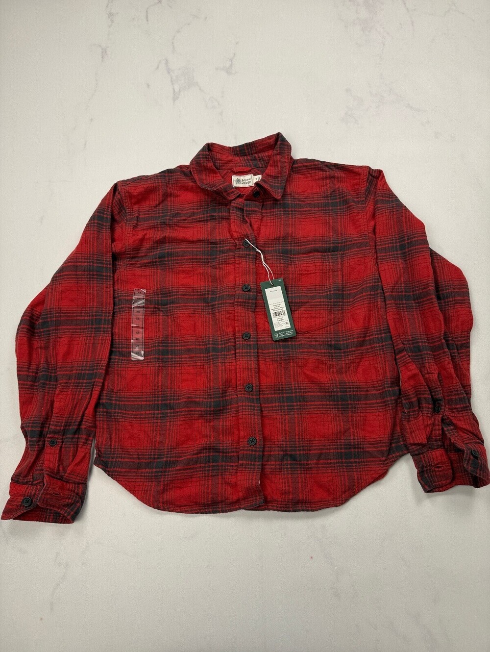 Alpine Design Shirt Button-Up Red Modern Classic Style - Womens XS